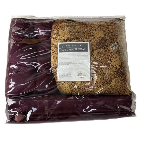 Charter Club Collection Autumn Floral 4 Piece Decorative Accent Pillow Set NEW - Picture 3 of 4